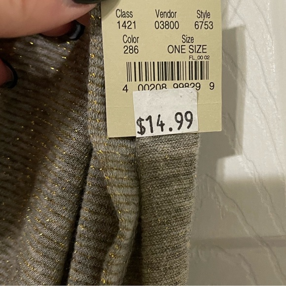 Grey & Gold Infinity Scarf - Picture 3 of 4